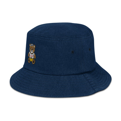 bucket hat blau seite