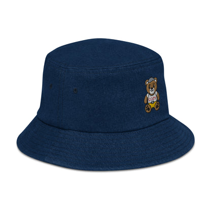 bucket hat blau seite